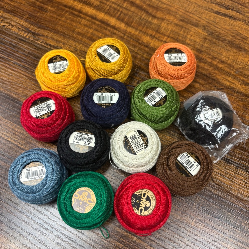 DMC Pearl Cotton Embroidery Thread Lot 12 Balls Size 8 12 5 Coton Perle France